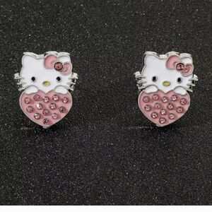 Hello Kitty Pink Rhinestone Earrings